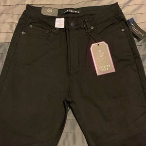 Black, high-waisted Fashion Nova skinny jeans